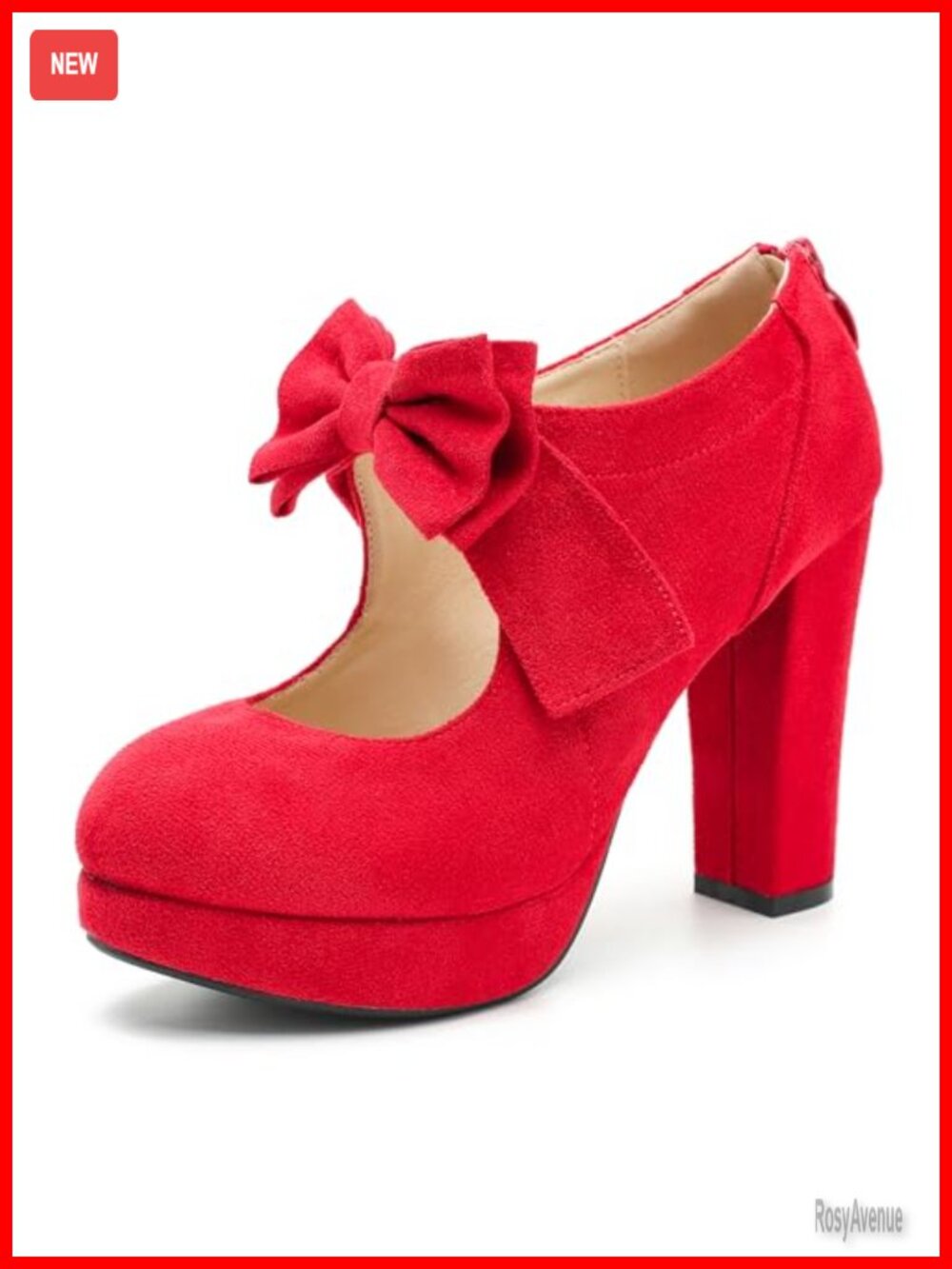 Platform Mary Jane Pumps Synthetic Suede Block Heel